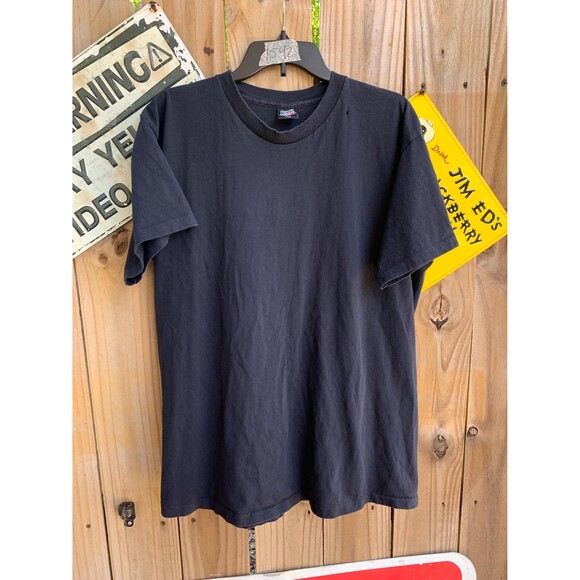 Vintage 90s Black plain T-shirt Mountain Dew vintage tee Size L-XL - Picture 1 of 6